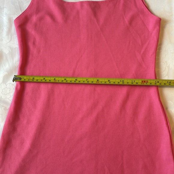 Zara body shape pink midi dress square neck back stitching with 7” dart Sz M - Picture 7 of 7